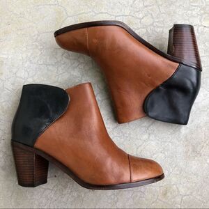 Wolverine 1000 Samantha Pleet Ankle Boots Black Brown Colorblocked 9